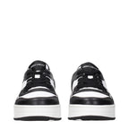 Jimmy Choo black leather low top sneakers with sleek design and white soles, showcasing stylish casual footwear.