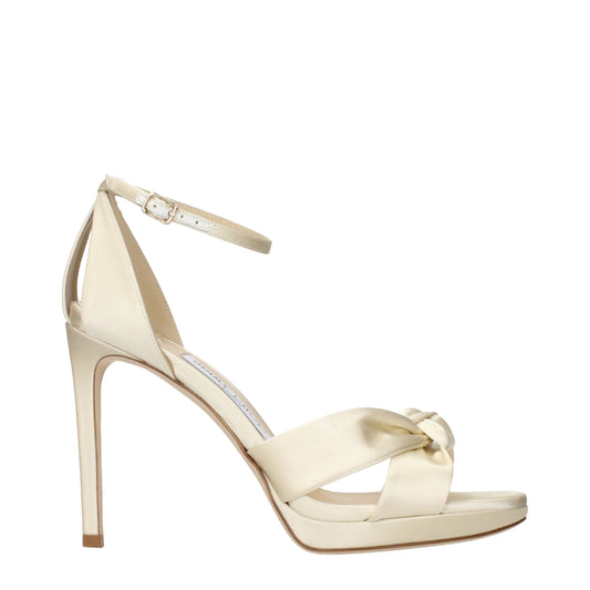 Jimmy Choo Beige Satin Platform Sandals Jimmy Choo