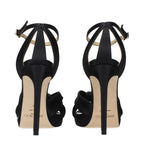 Jimmy Choo Black Satin Platform Sandals