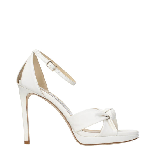 Jimmy Choo White Leather Platform Sandals Jimmy Choo
