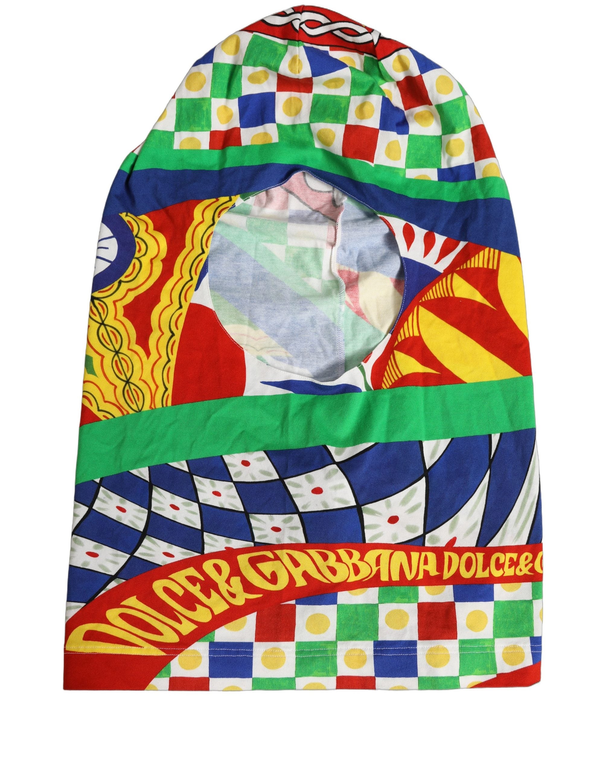 Dolce & Gabbana Men Multicolor Carretto Siciliano Balaclava Hat Dolce & Gabbana