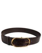 Dolce & Gabbana Brown Python Leather Gold Metal Buckle Belt Dolce & Gabbana