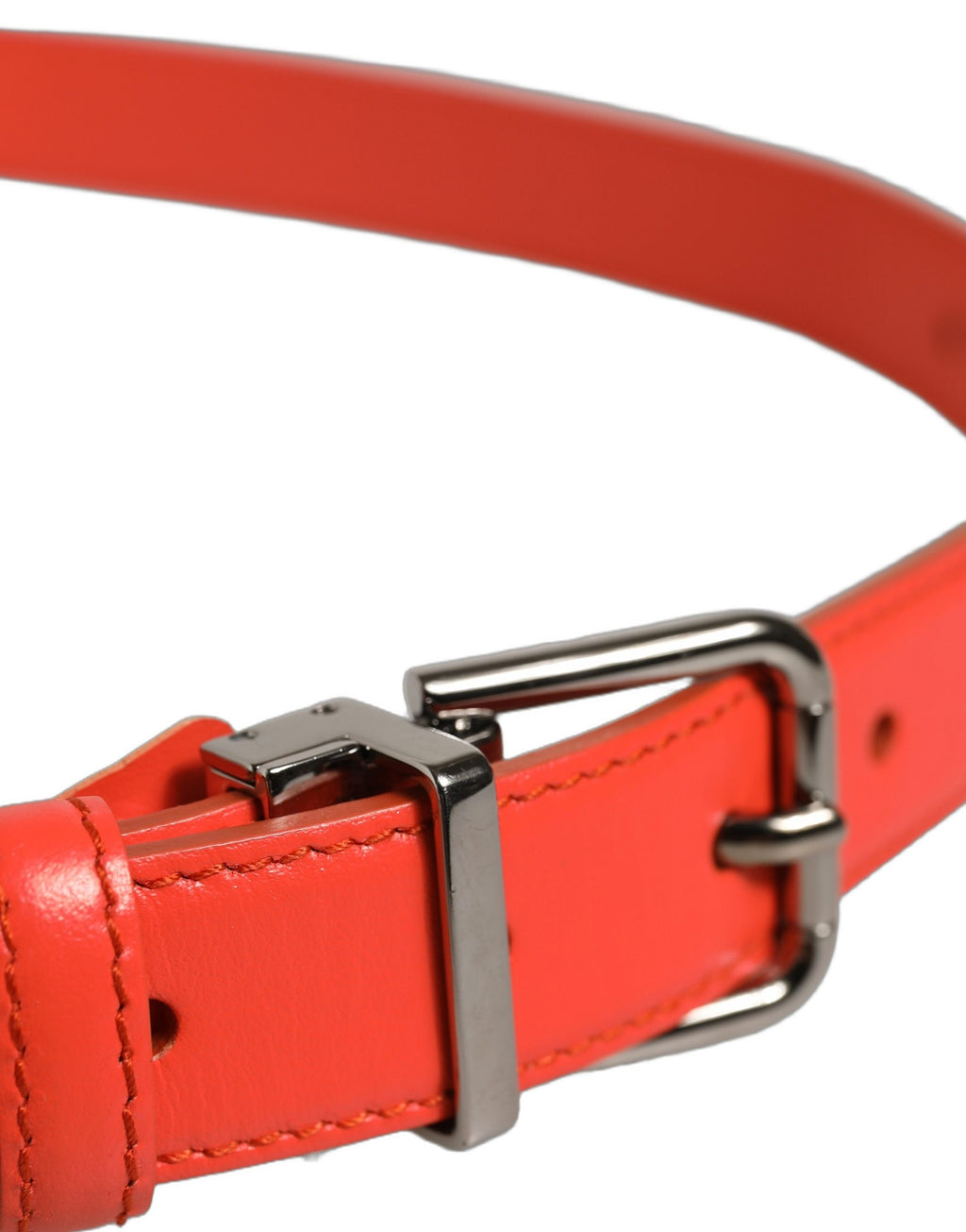 Dolce & Gabbana Red Leather Silver Metal Buckle Cintura Belt Dolce & Gabbana