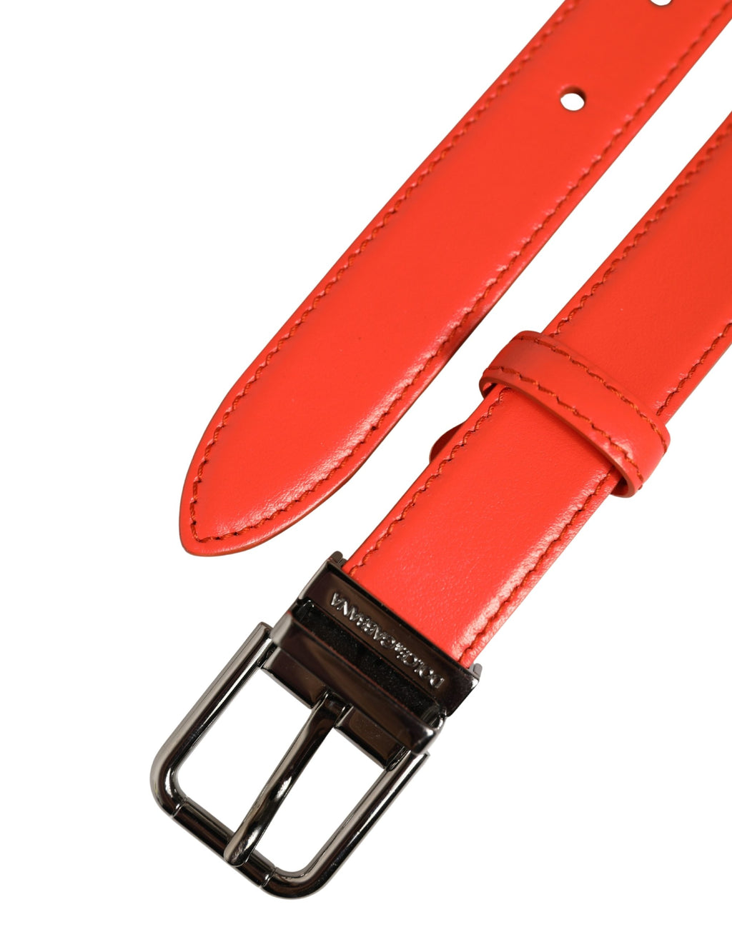 Dolce & Gabbana Red Leather Silver Metal Buckle Cintura Belt Dolce & Gabbana