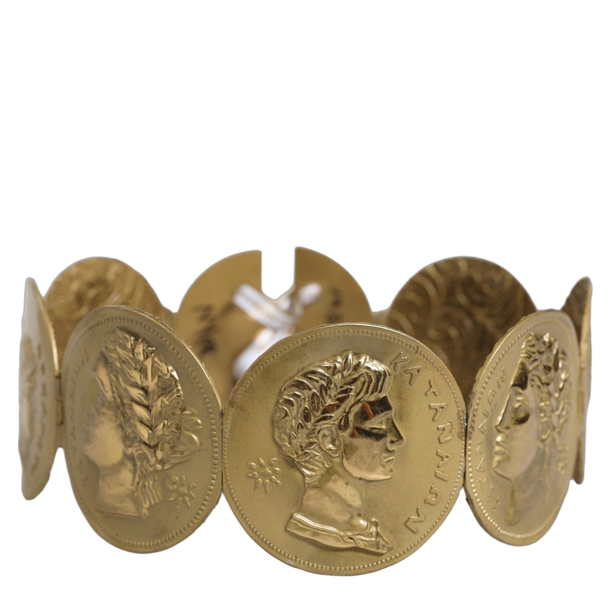 Dolce & Gabbana Gold Tone Brass Coin Metal Waist Cintura Belt Dolce & Gabbana