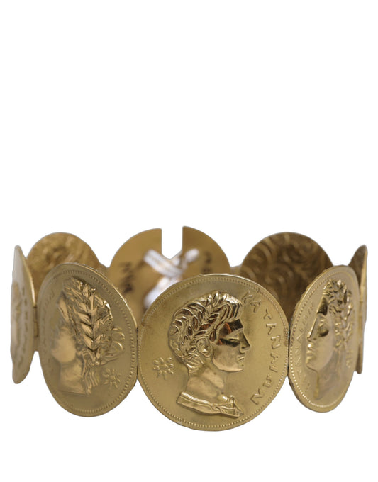 Dolce & Gabbana Gold Tone Brass Coin Metal Waist Cintura Belt Dolce & Gabbana