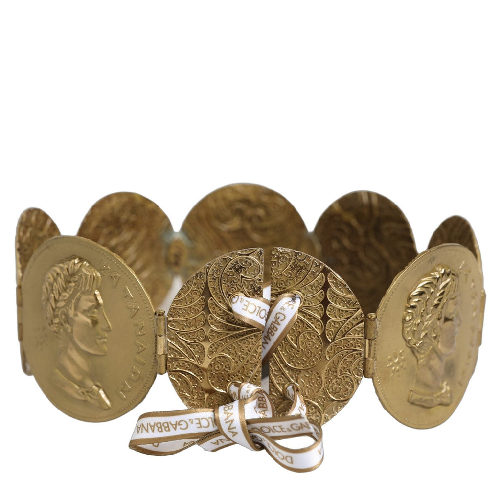 Dolce & Gabbana Gold Tone Brass Coin Metal Waist Cintura Belt Dolce & Gabbana