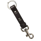 Dolce & Gabbana Black Plain Leather Silver Brass Keyring Holder Keychain Dolce & Gabbana