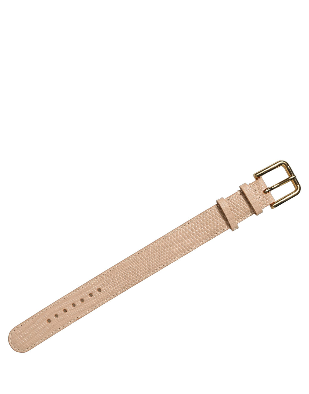 Dolce & Gabbana Beige Textured Leather Gold Buckle Belt Strap Bracelet Dolce & Gabbana
