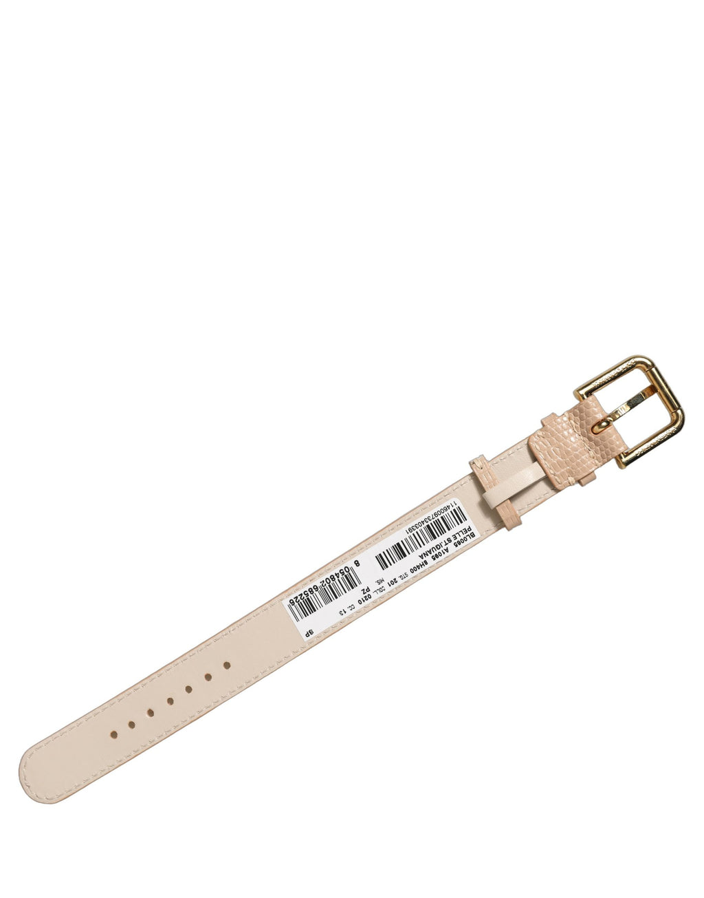 Dolce & Gabbana Beige Textured Leather Gold Buckle Belt Strap Bracelet Dolce & Gabbana