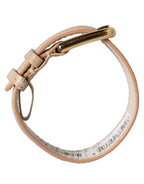 Dolce & Gabbana Beige Textured Leather Gold Buckle Belt Strap Bracelet Dolce & Gabbana