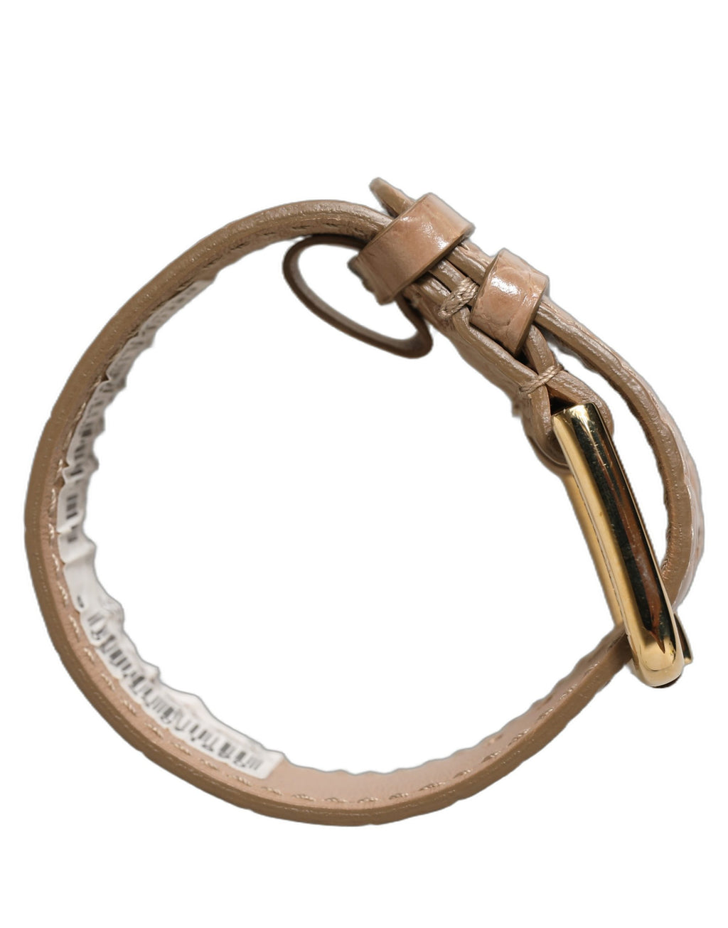 Dolce & Gabbana Brown Embossed Leather Gold Buckle Belt Strap Bracelet Dolce & Gabbana