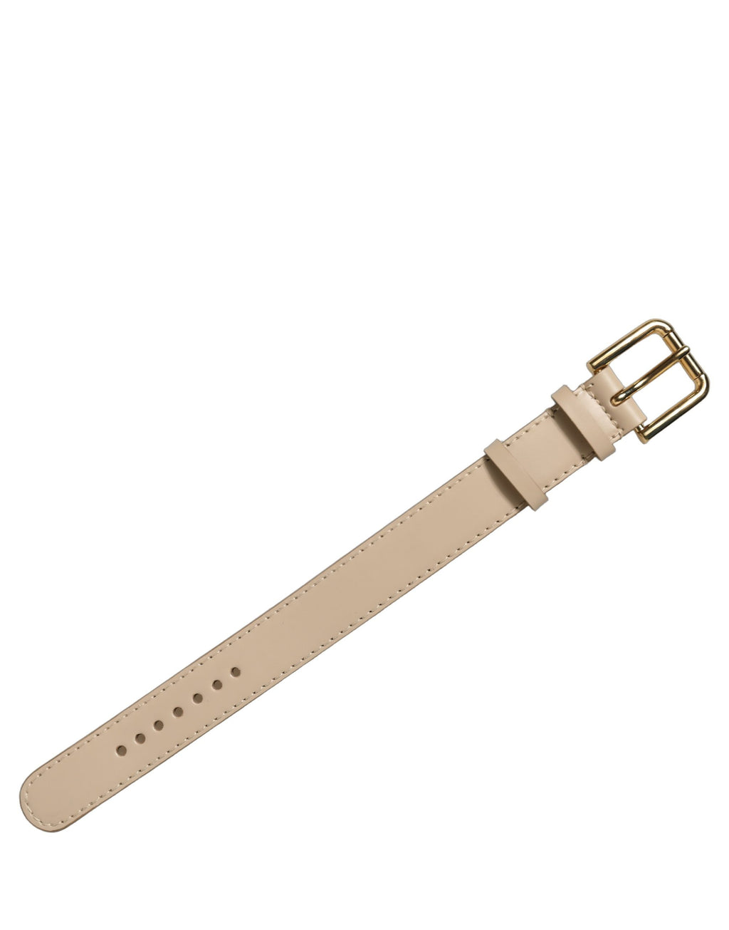 Dolce & Gabbana Beige Calfskin Leather Gold Buckle Belt Strap Bracelet Dolce & Gabbana