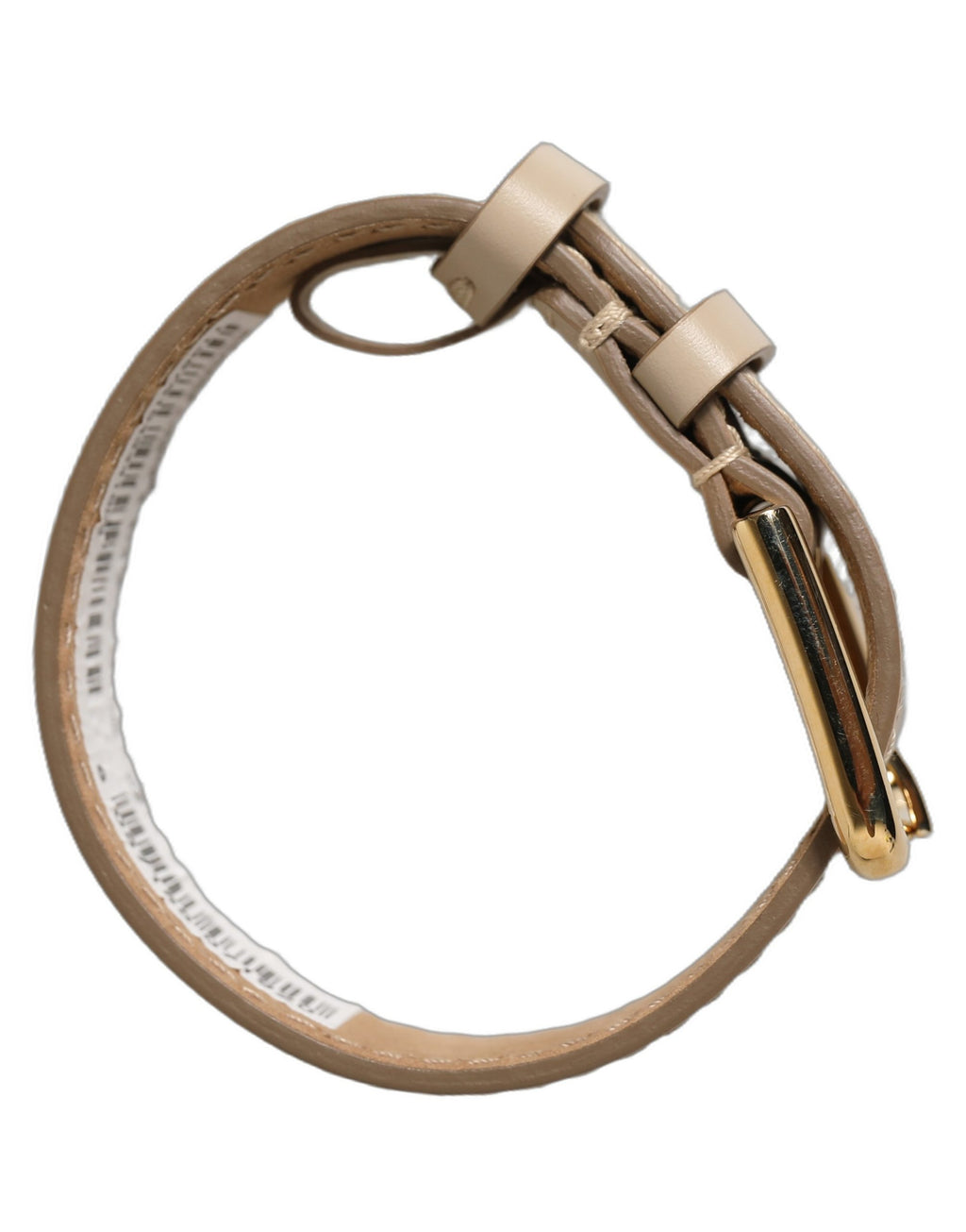 Dolce & Gabbana Beige Calfskin Leather Gold Buckle Belt Strap Bracelet Dolce & Gabbana