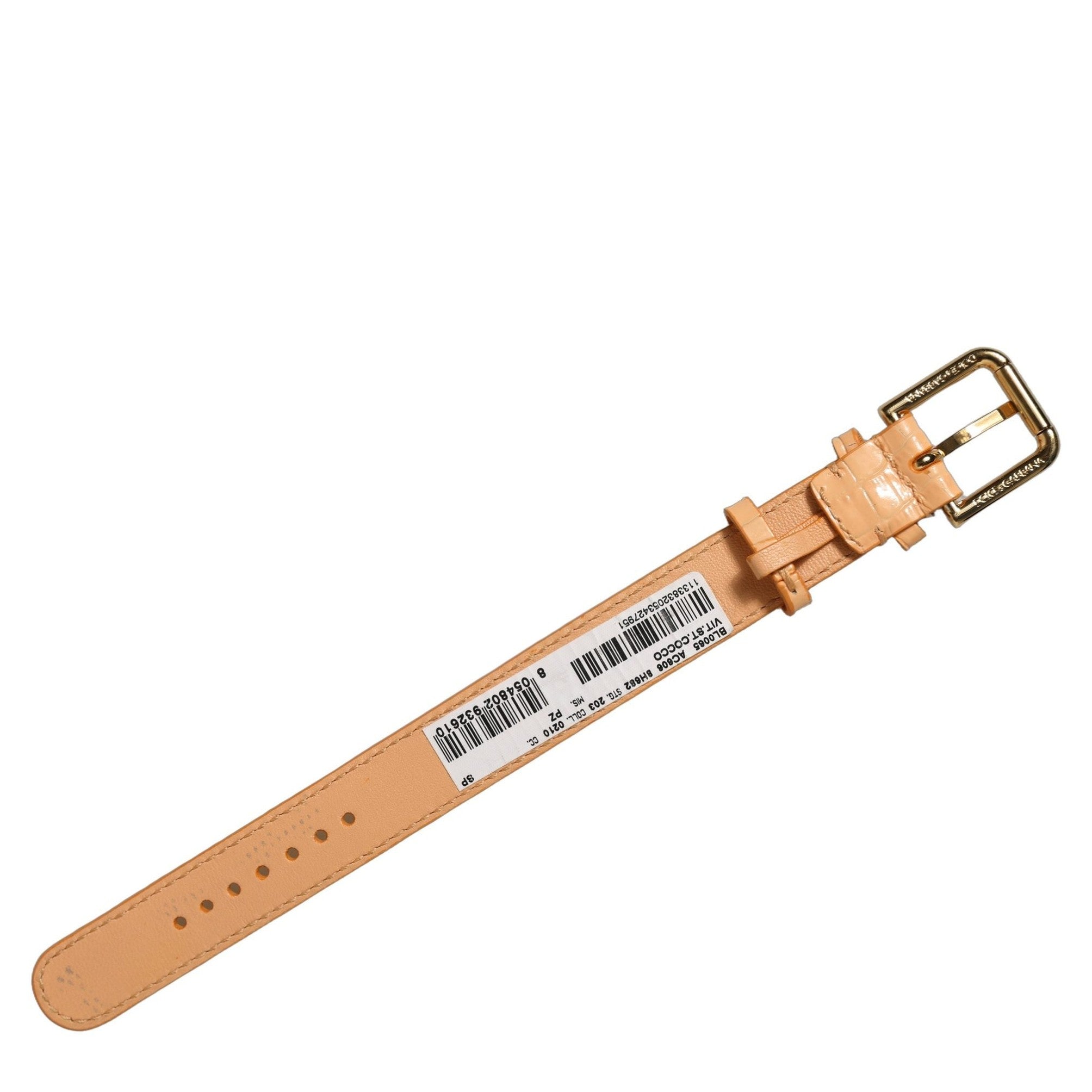 Dolce & Gabbana Beige Embossed Leather Gold Buckle Belt Strap Bracelet Dolce & Gabbana
