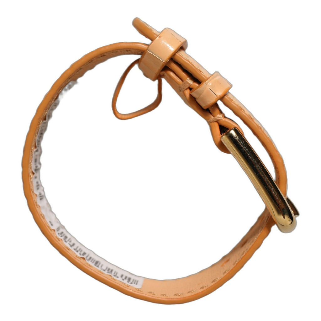 Dolce & Gabbana Beige Embossed Leather Gold Buckle Belt Strap Bracelet Dolce & Gabbana