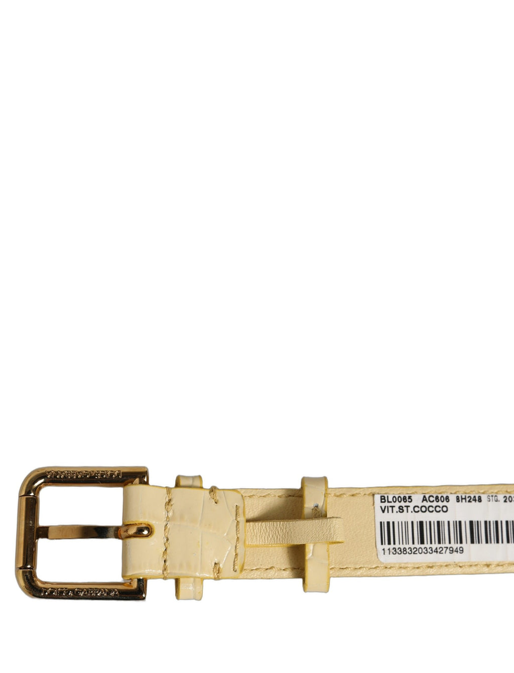 Dolce & Gabbana Beige Embossed Leather Gold Buckle Belt Strap Bracelet Dolce & Gabbana