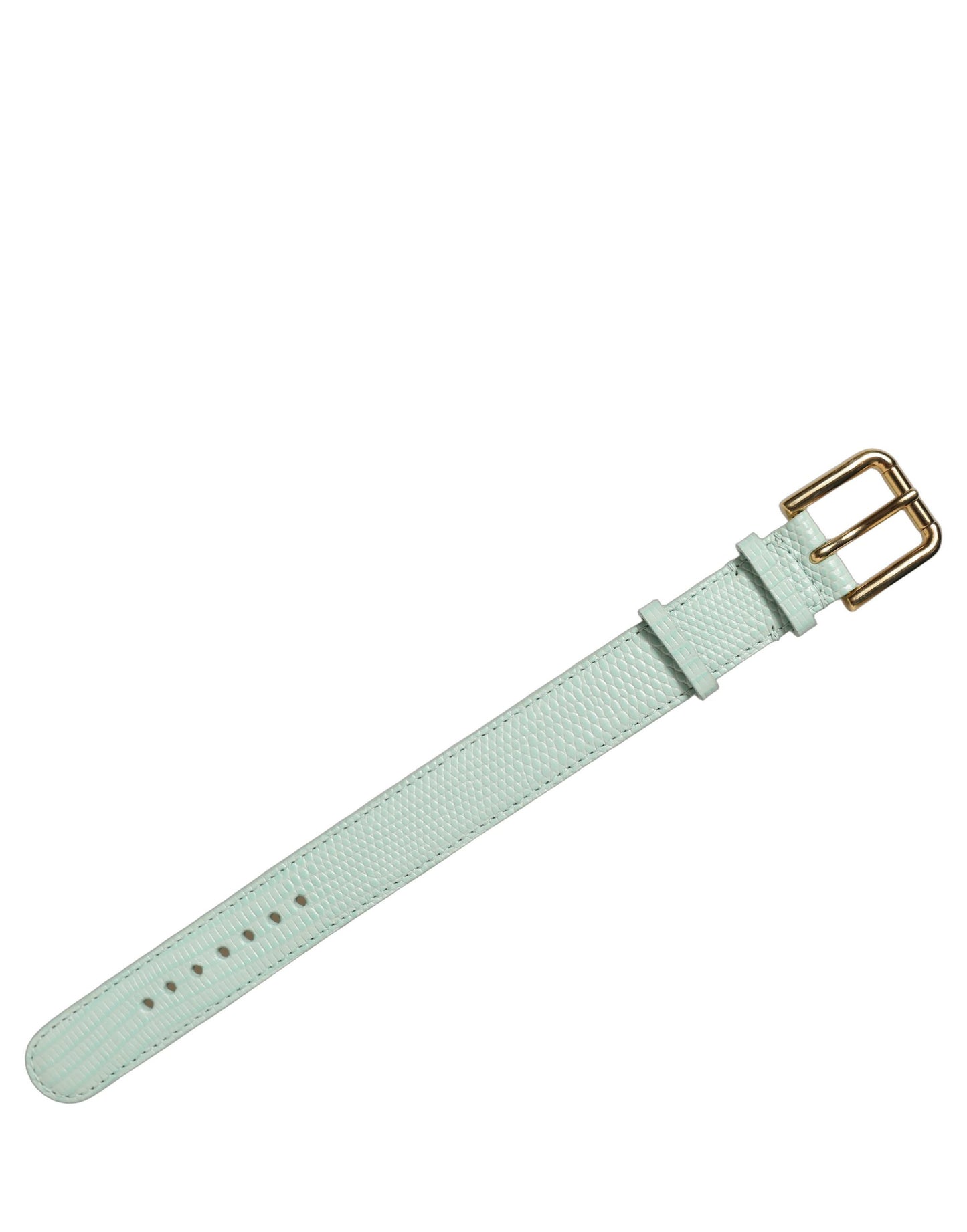Dolce & Gabbana Green Textured Leather Gold Buckle Belt Strap Bracelet Dolce & Gabbana