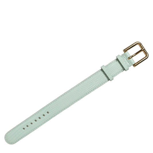 Dolce & Gabbana Green Textured Leather Gold Buckle Belt Strap Bracelet Dolce & Gabbana