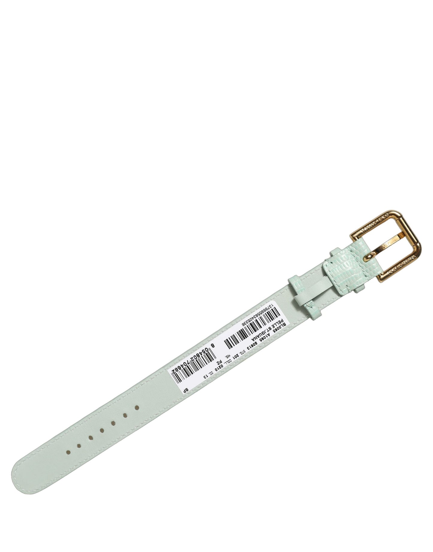 Dolce & Gabbana Green Textured Leather Gold Buckle Belt Strap Bracelet Dolce & Gabbana