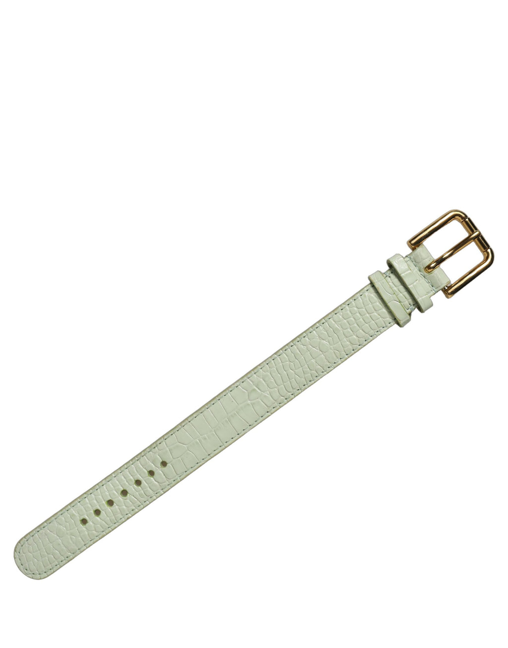 Dolce & Gabbana Green Embossed Leather Gold Buckle Belt Strap Bracelet Dolce & Gabbana