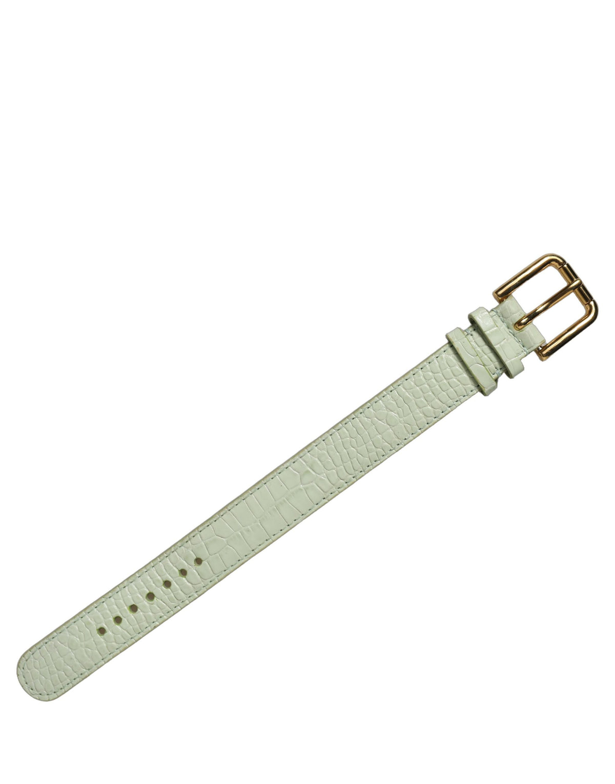 Dolce & Gabbana Green Embossed Leather Gold Buckle Belt Strap Bracelet Dolce & Gabbana