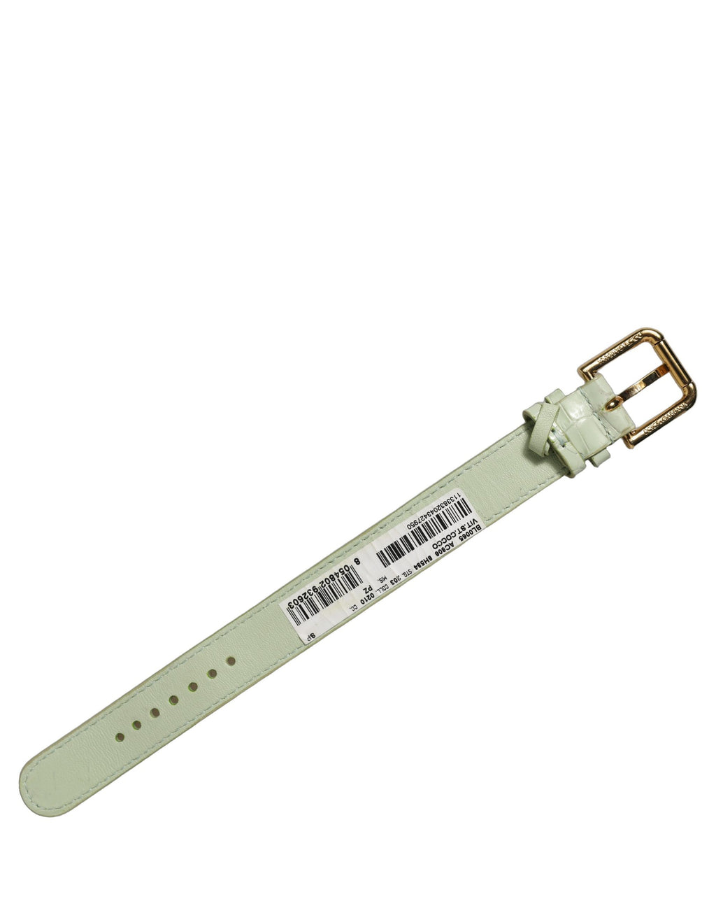 Dolce & Gabbana Green Embossed Leather Gold Buckle Belt Strap Bracelet Dolce & Gabbana