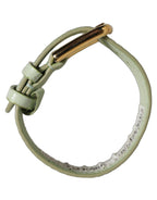 Dolce & Gabbana Green Embossed Leather Gold Buckle Belt Strap Bracelet Dolce & Gabbana