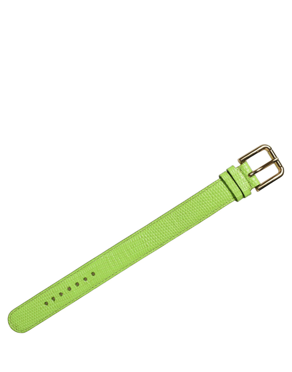 Dolce & Gabbana Green Textured Leather Gold Buckle Belt Strap Bracelet Dolce & Gabbana