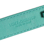 Dolce & Gabbana Blue Embossed Leather Gold Buckle Belt Strap Bracelet Dolce & Gabbana
