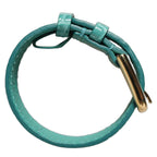 Dolce & Gabbana Blue Embossed Leather Gold Buckle Belt Strap Bracelet Dolce & Gabbana