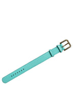 Dolce & Gabbana Blue Textured Leather Gold Buckle Belt Strap Bracelet Dolce & Gabbana