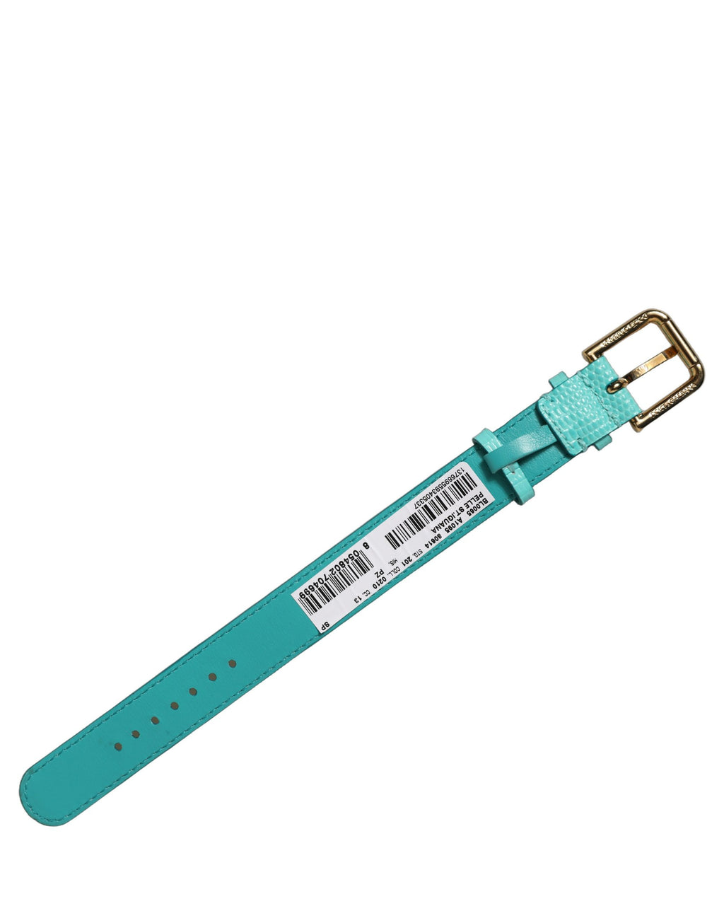 Dolce & Gabbana Blue Textured Leather Gold Buckle Belt Strap Bracelet Dolce & Gabbana