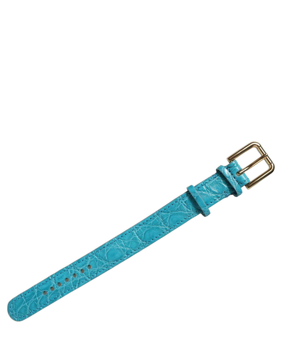 Dolce & Gabbana Turquoise Texture Leather Gold Buckle Belt Strap Bracelet Dolce & Gabbana