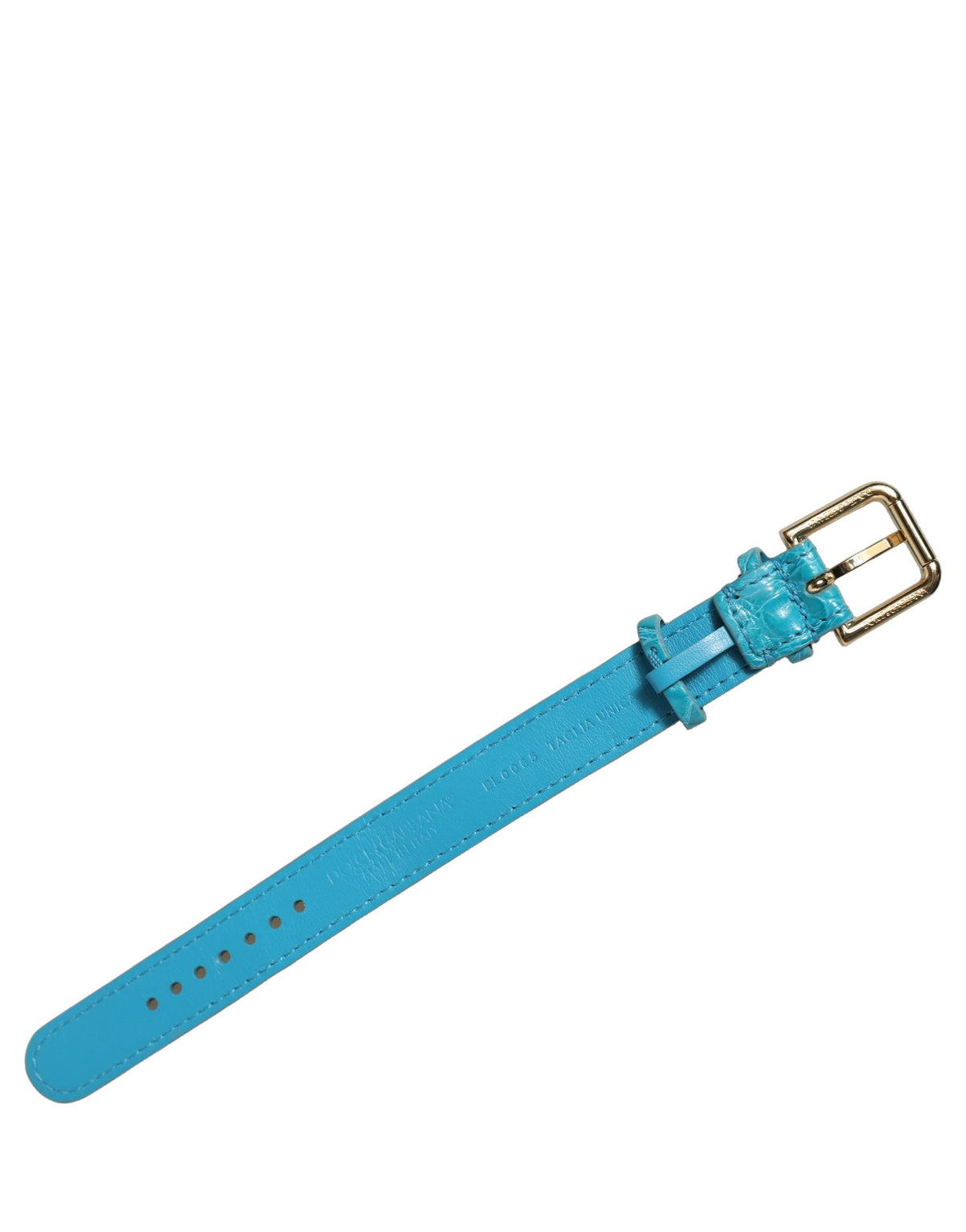 Dolce & Gabbana Turquoise Texture Leather Gold Buckle Belt Strap Bracelet Dolce & Gabbana