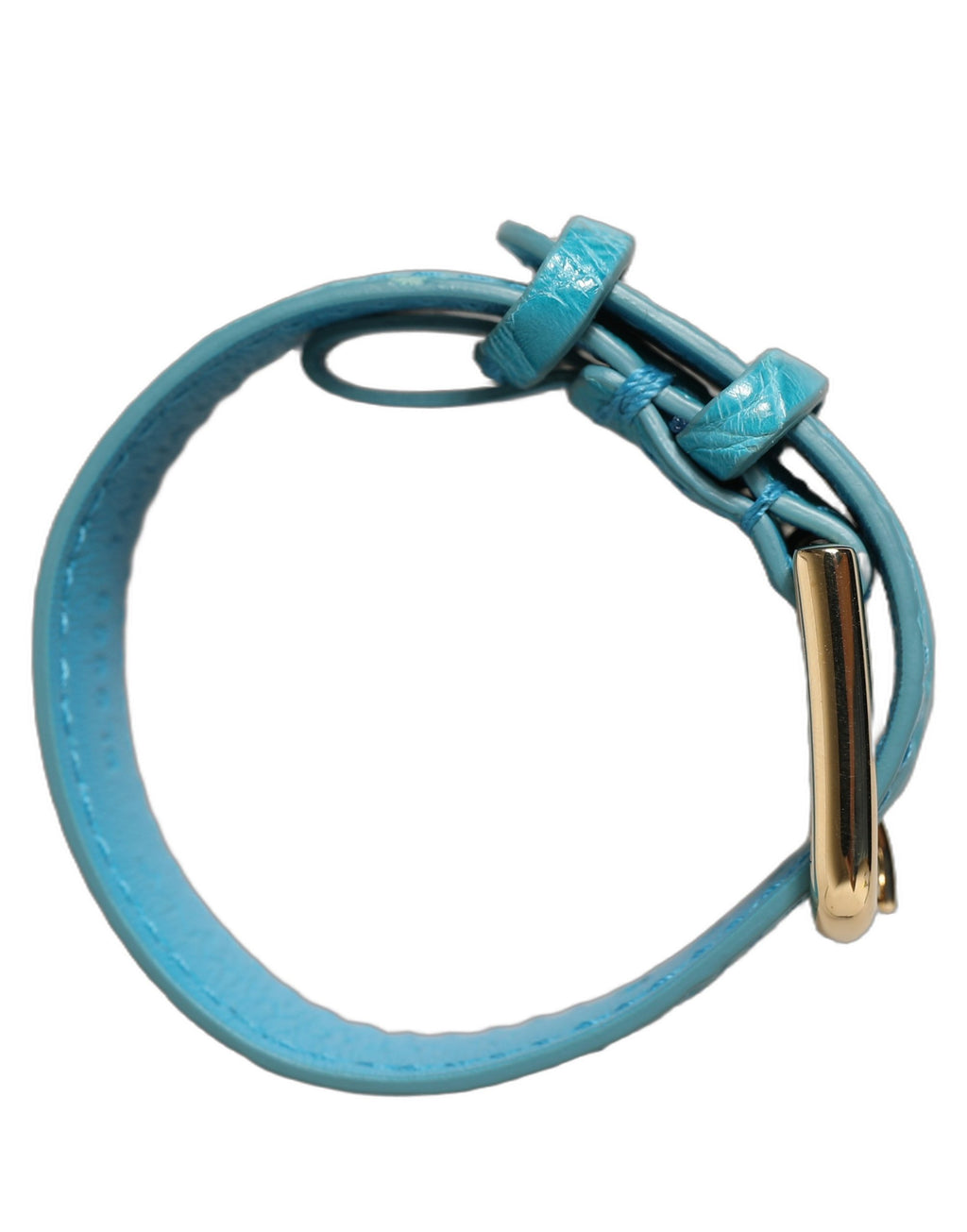 Dolce & Gabbana Turquoise Texture Leather Gold Buckle Belt Strap Bracelet Dolce & Gabbana