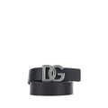 Dolce & Gabbana Black Calf Leather Bos Taurus Regular Belt Dolce & Gabbana
