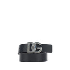 Dolce & Gabbana Black Calf Leather Bos Taurus Regular Belt Dolce & Gabbana