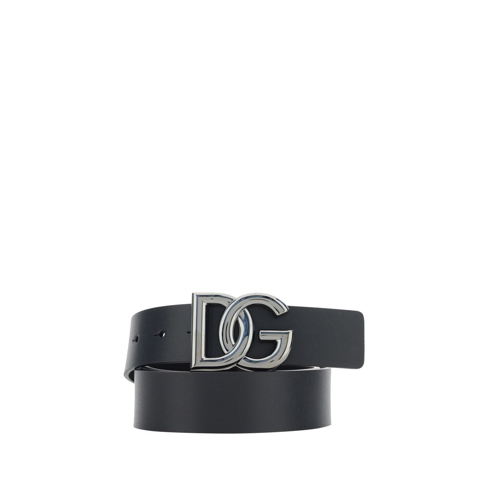 Dolce & Gabbana Black Calf Leather Bos Taurus Regular Belt Dolce & Gabbana