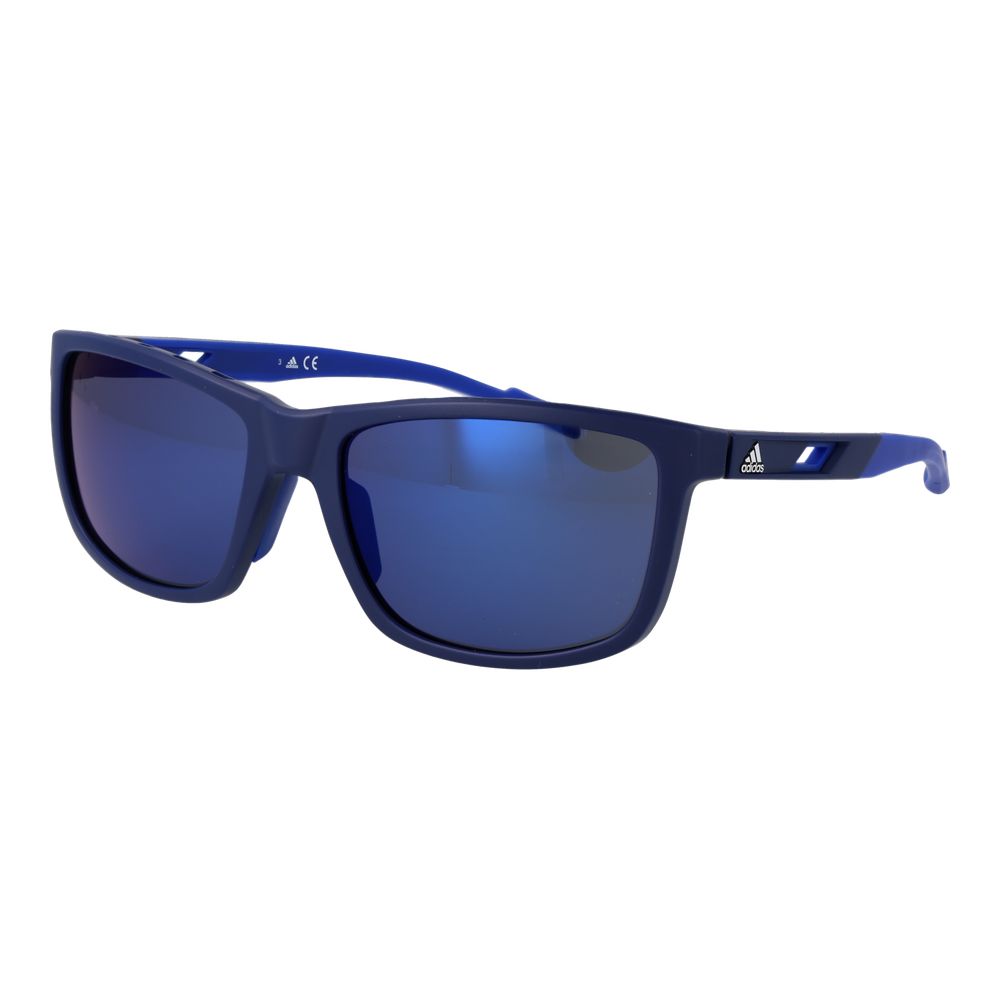 Adidas blue plastic sunglasses with tinted lenses and sleek frame, stylish eyewear for sun protection and casual wear.