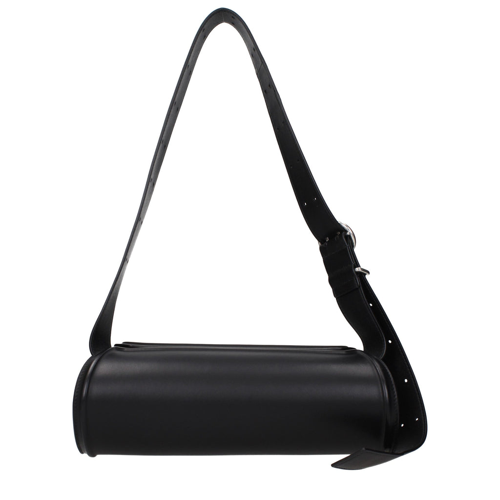 Jil Sander black leather crossbody bag with minimalist design and sleek strap for stylish everyday use.
