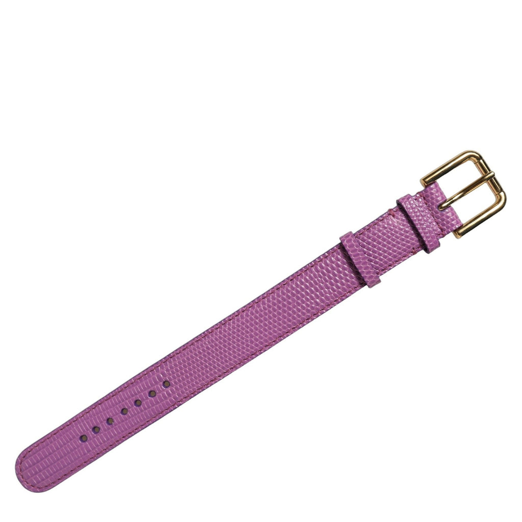 Dolce & Gabbana Purple Textured Leather Gold Buckle Belt Strap Bracelet Dolce & Gabbana