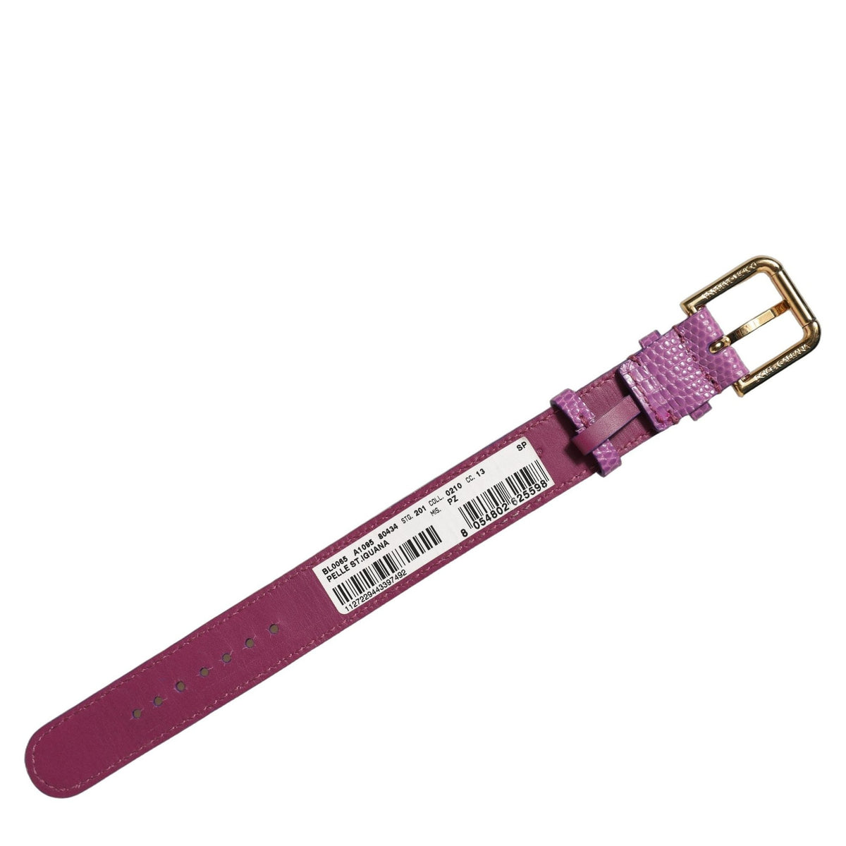 Dolce & Gabbana Purple Textured Leather Gold Buckle Belt Strap Bracelet Dolce & Gabbana