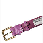 Dolce & Gabbana Purple Textured Leather Gold Buckle Belt Strap Bracelet Dolce & Gabbana