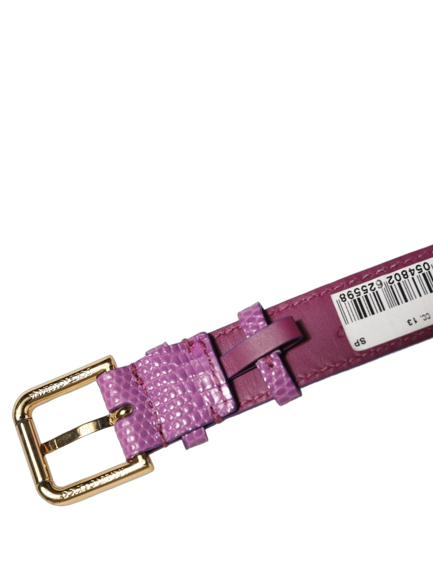 Dolce & Gabbana Purple Textured Leather Gold Buckle Belt Strap Bracelet Dolce & Gabbana