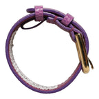 Dolce & Gabbana Purple Textured Leather Gold Buckle Belt Strap Bracelet Dolce & Gabbana