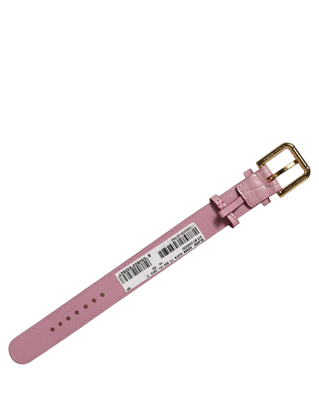 Dolce & Gabbana Pink Embossed Leather Gold Buckle Belt Strap Bracelet Dolce & Gabbana