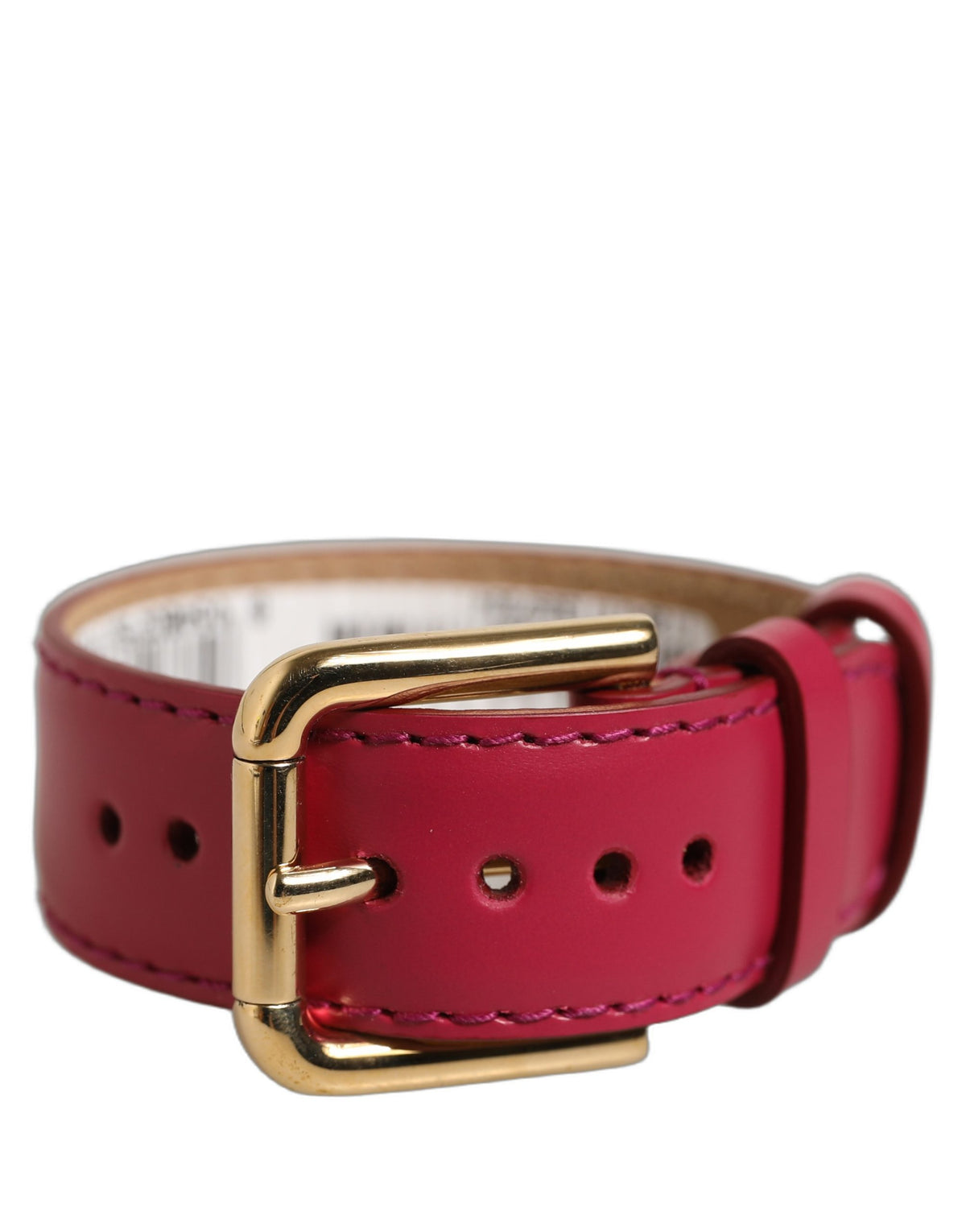 Dolce & Gabbana Red Calfskin Leather Gold Buckle Belt Strap Bracelet Dolce & Gabbana