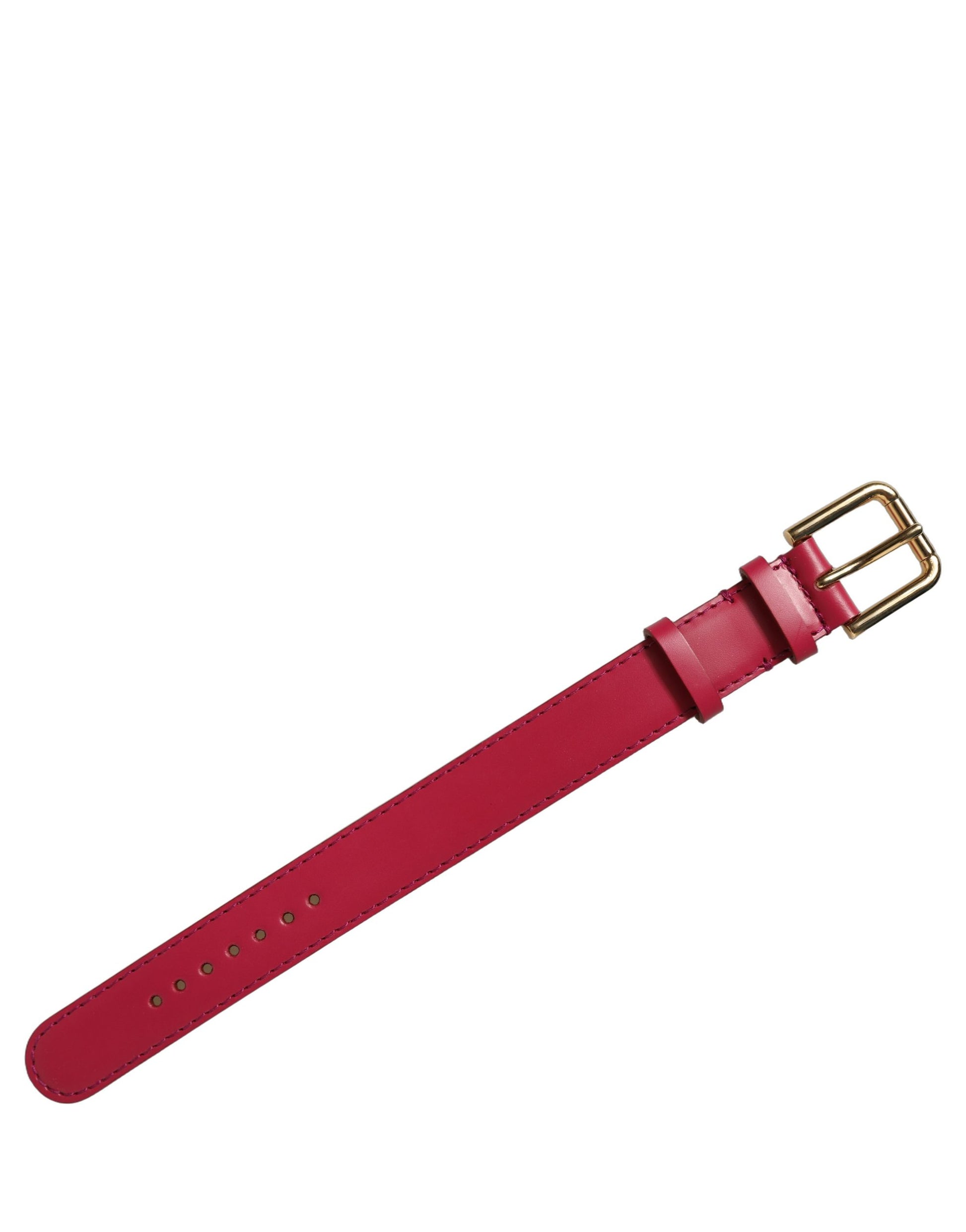 Dolce & Gabbana Red Calfskin Leather Gold Buckle Belt Strap Bracelet Dolce & Gabbana