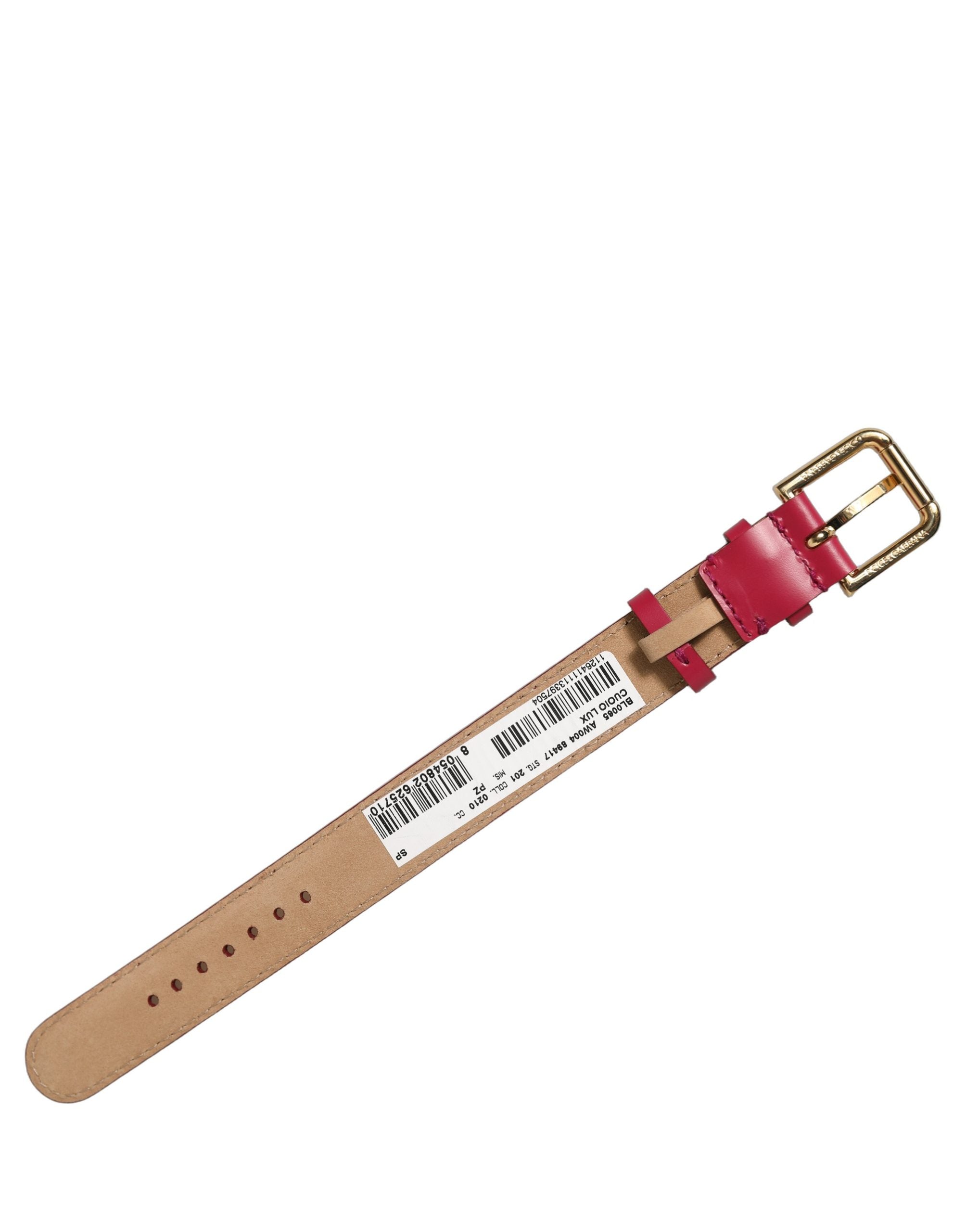 Dolce & Gabbana Red Calfskin Leather Gold Buckle Belt Strap Bracelet Dolce & Gabbana